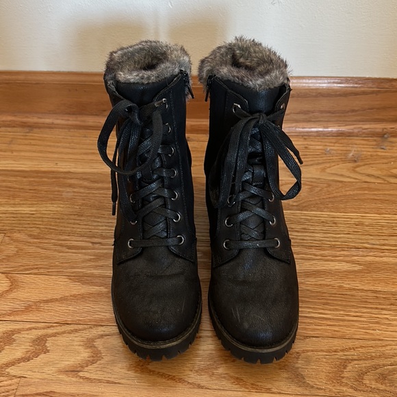 Steve Madden COMFORT WOMENS FAUX LEATHER BLOCK HEEL WINTER BOOTS - Picture 3 of 8